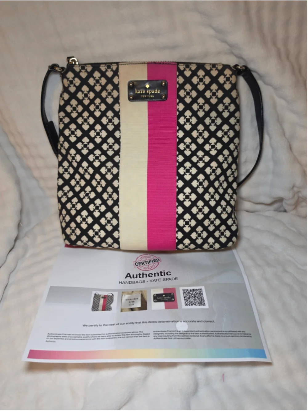Kate Spade Crossbody Bag Black Beige Pink